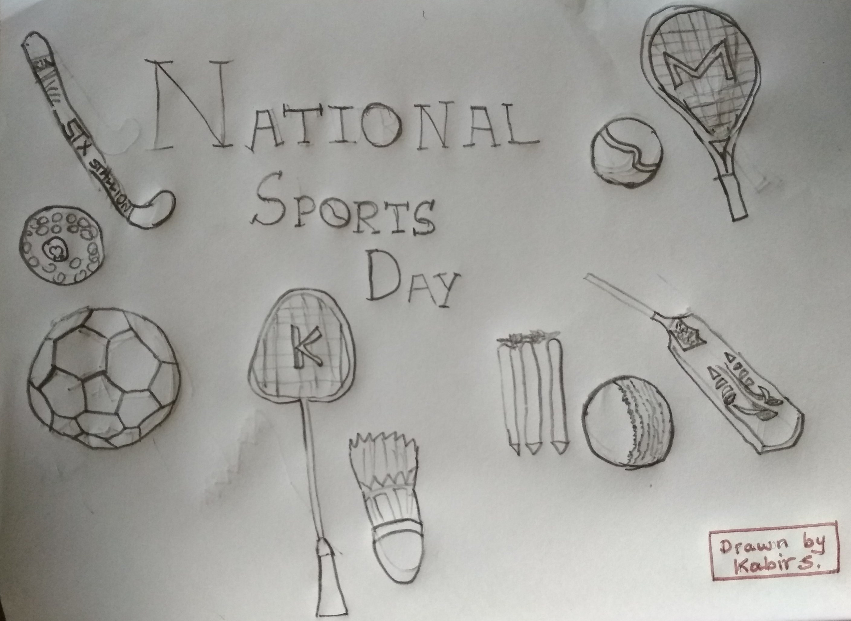 National Sports Day Drawing / National Sports Day Poster Drawing / Sports  Day Drawing | Sports day poster, National sports day, Poster drawing